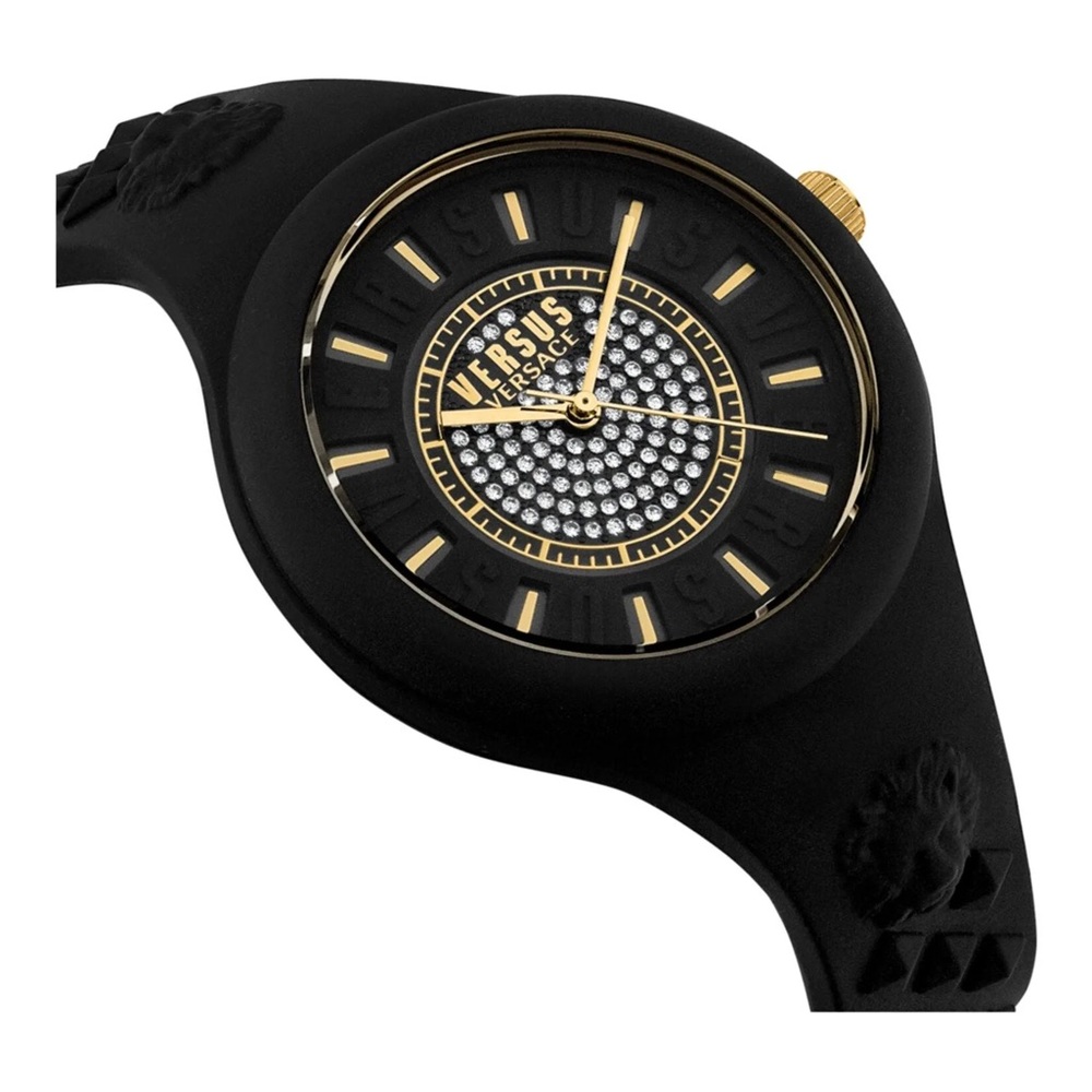 ♥️♥️♥️ Versus Women's Versace Fire Island Crystal Quartz Black watch VSPOQ1N21